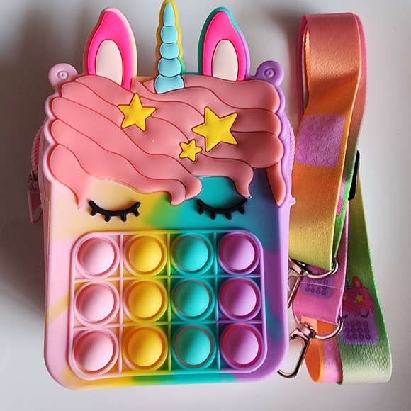 Unicorn Pop It Crossbody Bag - Picture 1 of 5